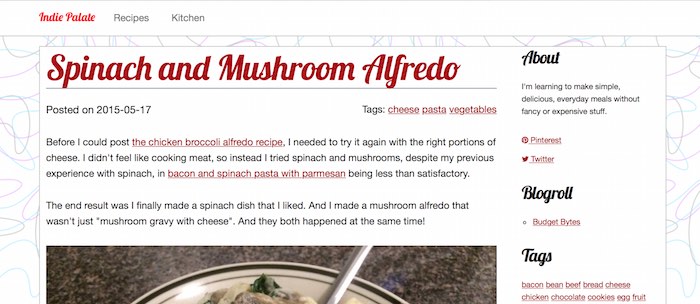 screenshot of Indie Palate